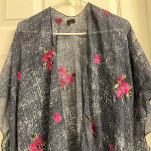 Pink floral kimono